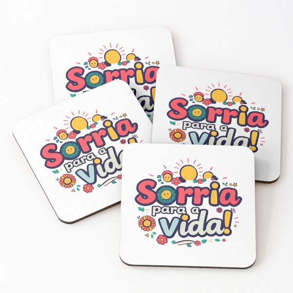 Item preview, Vibrant graphic text in Portuguese reading “Sorria para a Vida!” (Smile at Life!) designed and sold by Beleza e Estilo.