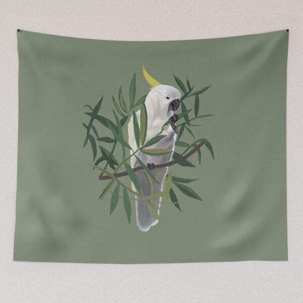 Item preview, Sulphur-Crested Cockatoo in Tree Illustration designed and sold by Stable-Camp-Rd.