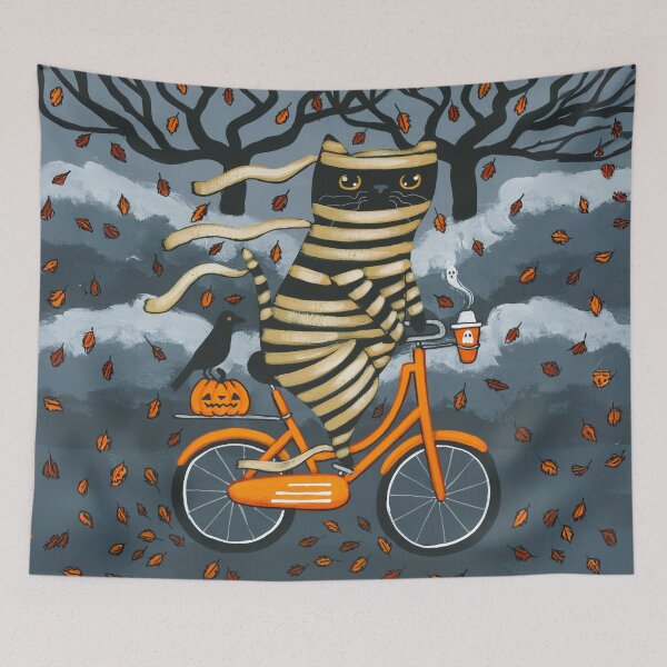 Item preview, Mummy Cat Bicycle Ride designed and sold by KilkennyCat Art.
