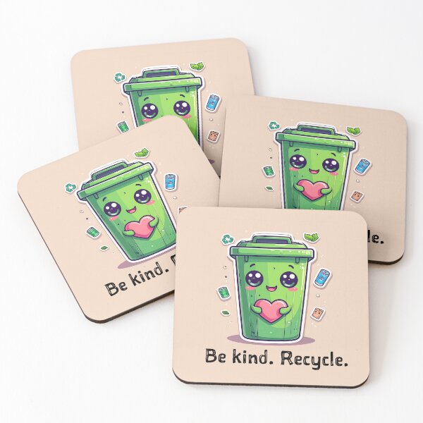 Item preview, Cute Recycling Bin • Kawaii Eco Mascot designed and sold by CuteComfyClub.