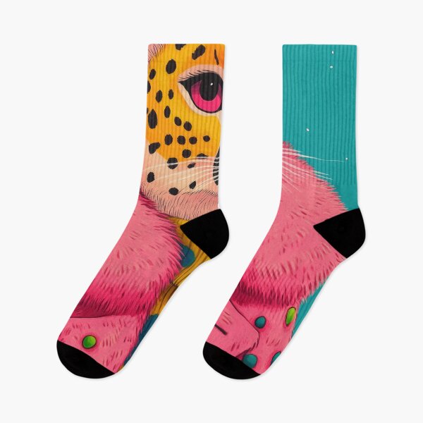 Item preview, Leopard in Pink Fur Anthropomorphic Animal Fashion Art Funky designed and sold by GulDesignCo.