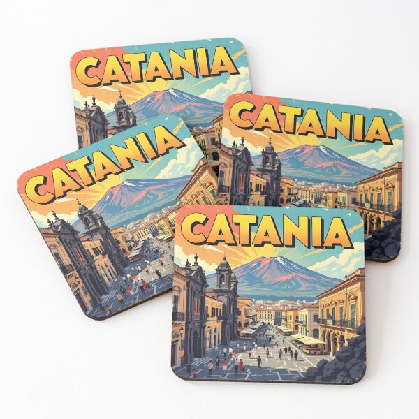Item preview, Catania, Sicily: Vintage-Style Painterly Travel Poster designed and sold by LSVart.