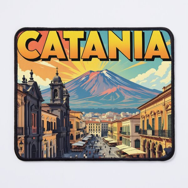Item preview, Catania, Sicily: Vintage-Style Painterly Travel Poster designed and sold by LSVart.