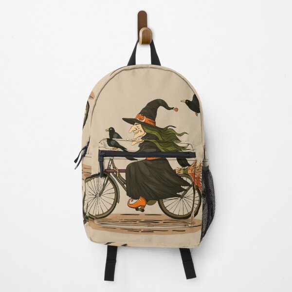 Item preview, Whimsical Witch Riding a Bicycle with Crows designed and sold by Mariia Berezhna.