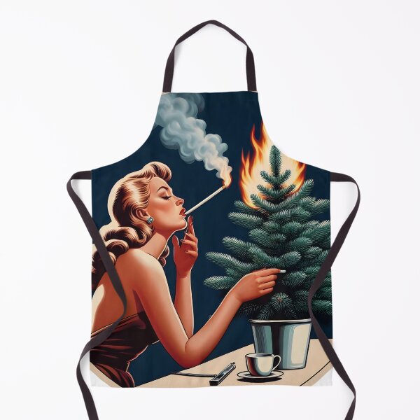 Aperçu de l'œuvre Une pin-up met le feu à un conifère en fumant. créée et vendue par Spark2Seduction.