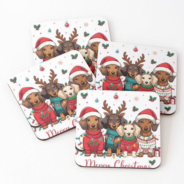 Item preview, Merry Christmas Dachshund Squad - Cute Wiener Dogs in Holiday Sweaters designed and sold by FOFANOS28.