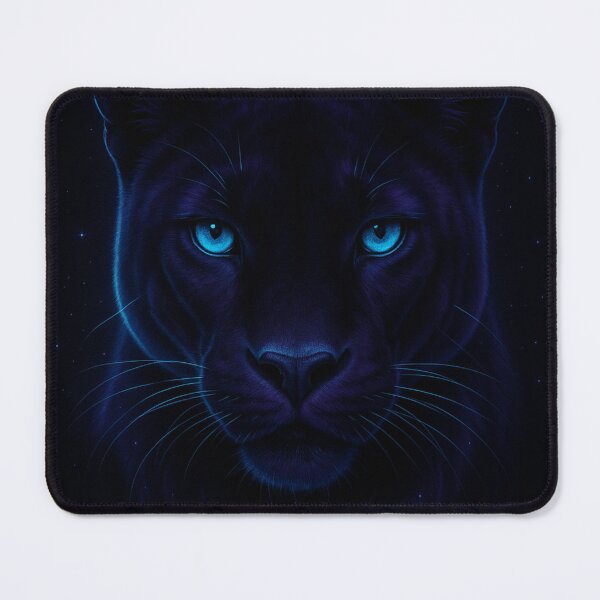 Item preview, Neon Cosmic Panther | Blue Glow Animal Art designed and sold by GoldenDreamGallery.