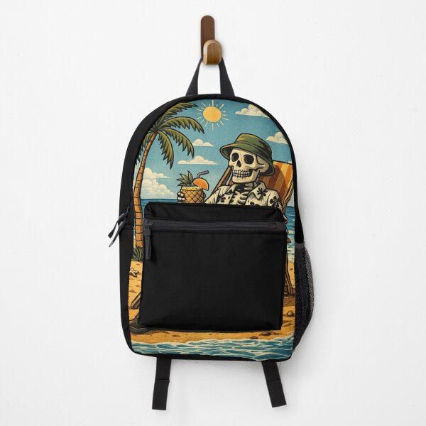 Item preview, Vintage Skeleton on Holiday – Tropical Beach Illustration designed and sold by fatrin99.
