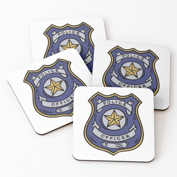 Item preview, Police Officer Blue Cartoon Badge designed and sold by Abstract65.