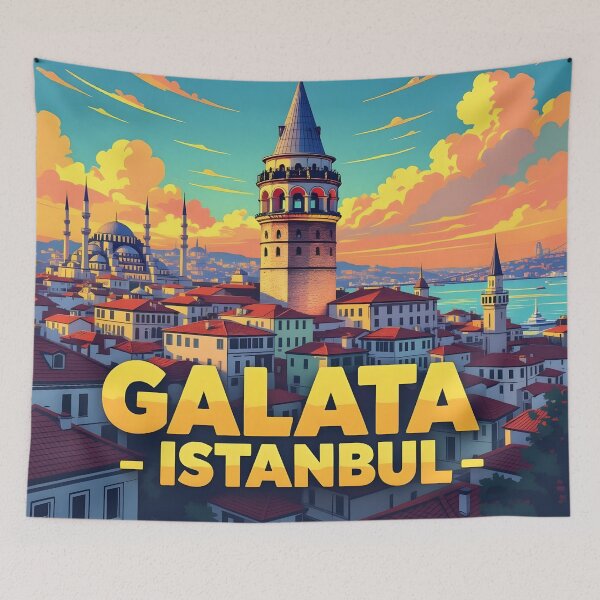 Item preview, Galata, Istanbul: Vintage-Style Painterly Travel Poster designed and sold by LSVart.
