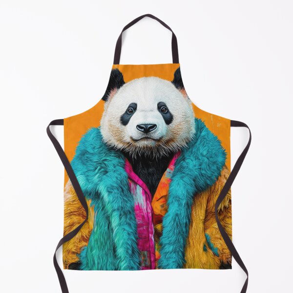 Item preview, Cute Panda in Fur Anthropomorphic Animal Fashion Art designed and sold by GulDesignCo.