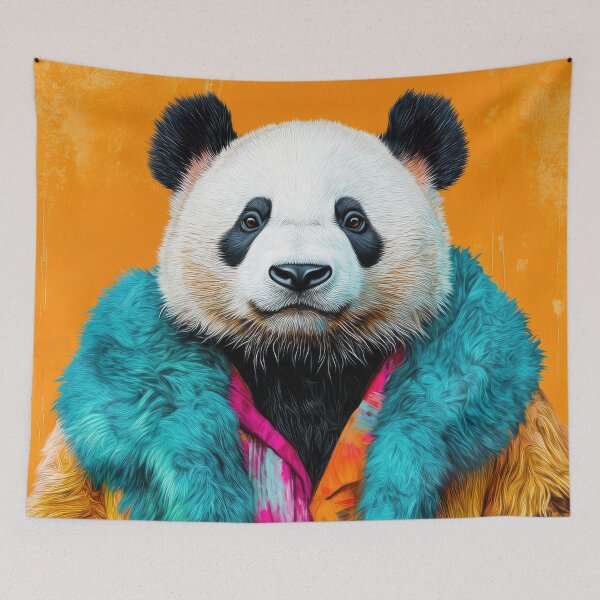 Item preview, Cute Panda in Fur Anthropomorphic Animal Fashion Art designed and sold by GulDesignCo.