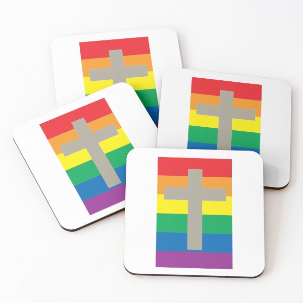 Item preview, Rainbow Pride Cross Flag designed and sold by Abstract65.