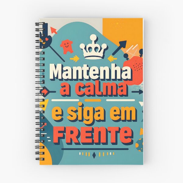 Item preview, Motivational graphic in bold, contrasting colors with the Portuguese text “Mantenha a calma e siga em frente” (Keep calm and move forward) designed and sold by Beleza e Estilo.