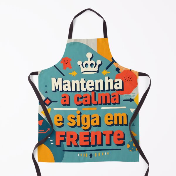 Item preview, Motivational graphic in bold, contrasting colors with the Portuguese text “Mantenha a calma e siga em frente” (Keep calm and move forward) designed and sold by Beleza e Estilo.