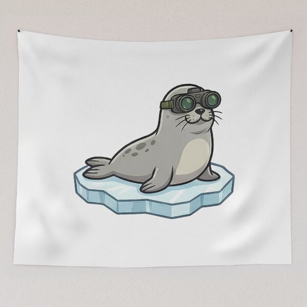 Item preview, Cute Seal with Binoculars Arctic Explorer designed and sold by k3rstman1.