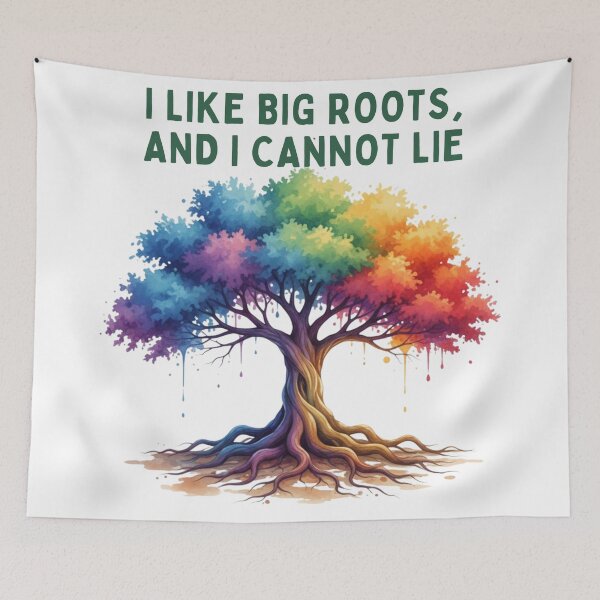 Item preview, I Like Big Roots and I Cannot Lie - Vibrant Watercolor Tree of Life, Funny Nature Slogan Gift designed and sold by Searching ideas.