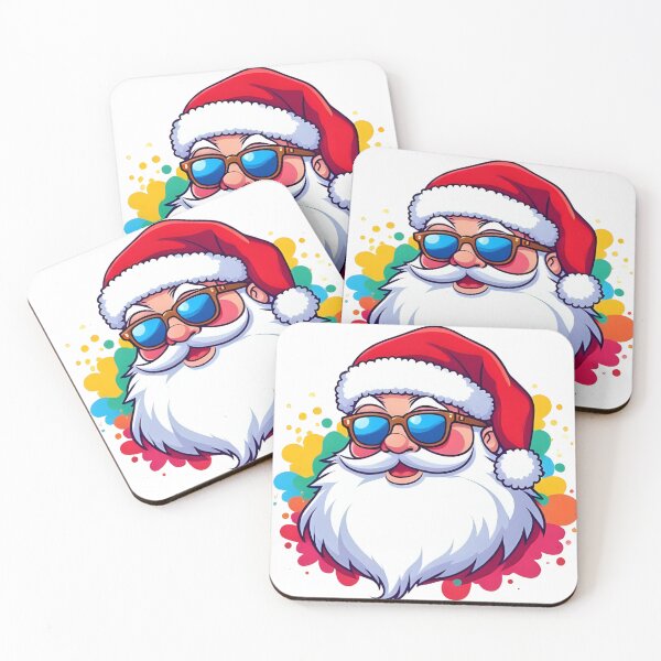 Item preview, Father Christmas With Sunglasses Cool Santa Claus Faces With Paint Splatter In Summer designed and sold by bestggraphico.