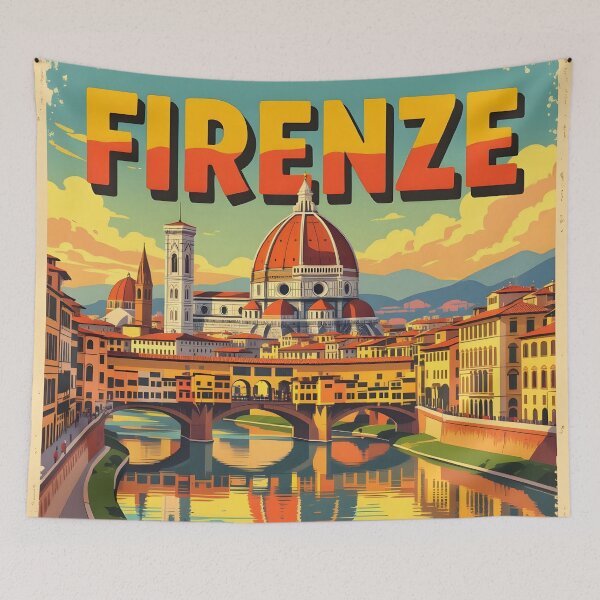 Item preview, Firenze (Florence), Italy: Vintage-Style Painterly Travel Poster designed and sold by LSVart.