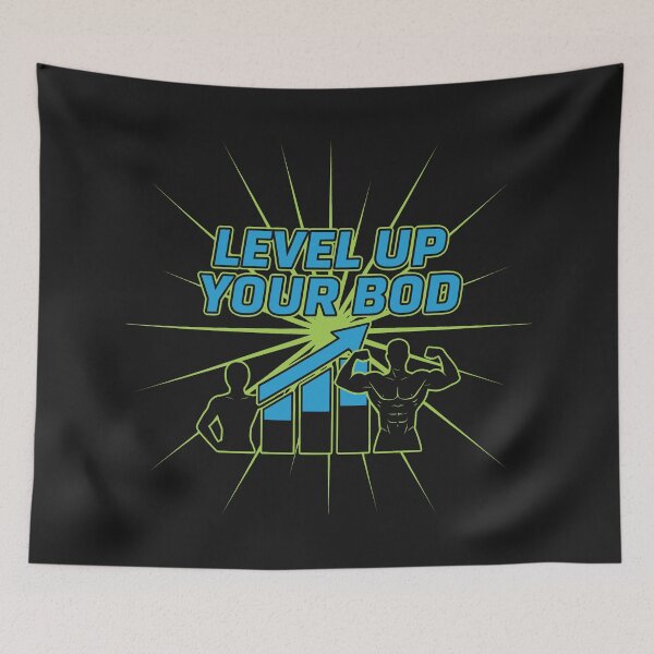 Item preview, Level Up Your Bod Fitness Progress Motivation Chart Design designed and sold by SplashTastic.