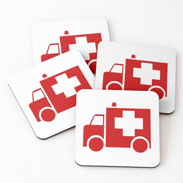 Item preview, First Aid Red Ambulance Square Logo designed and sold by Abstract65.