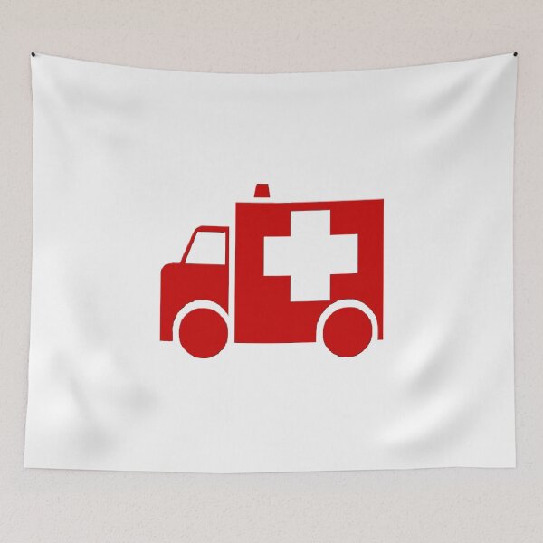 Item preview, First Aid Red Ambulance Square Logo designed and sold by Abstract65.