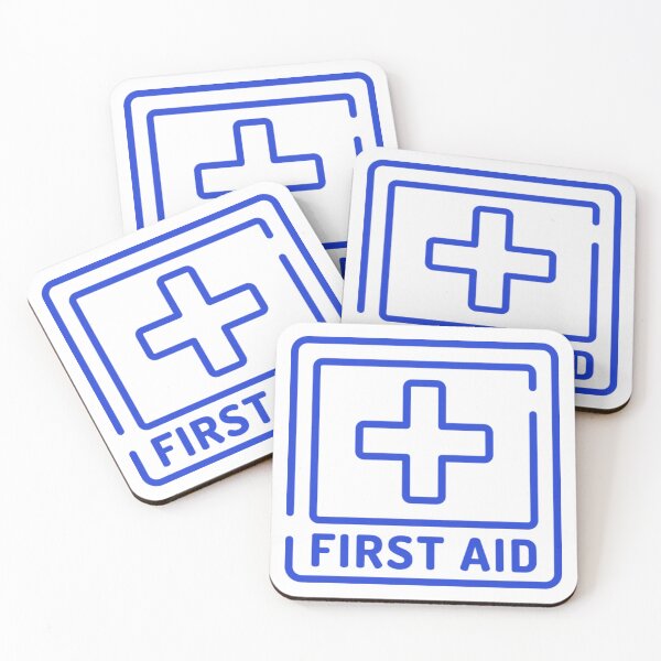 Item preview, First Aid Blue Line Square Logo designed and sold by Abstract65.