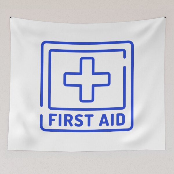 Item preview, First Aid Blue Line Square Logo designed and sold by Abstract65.