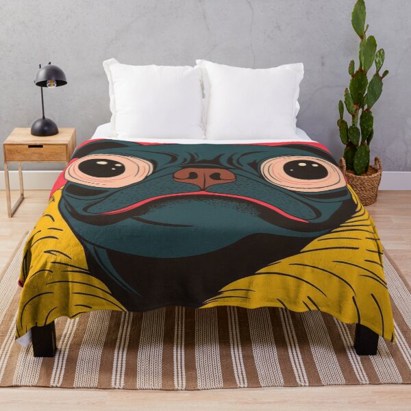 Item preview, Funny Pug Portrait Colorful Animal Fashion Art Anthropomorphic Cartoon Illustration designed and sold by GulDesignCo.