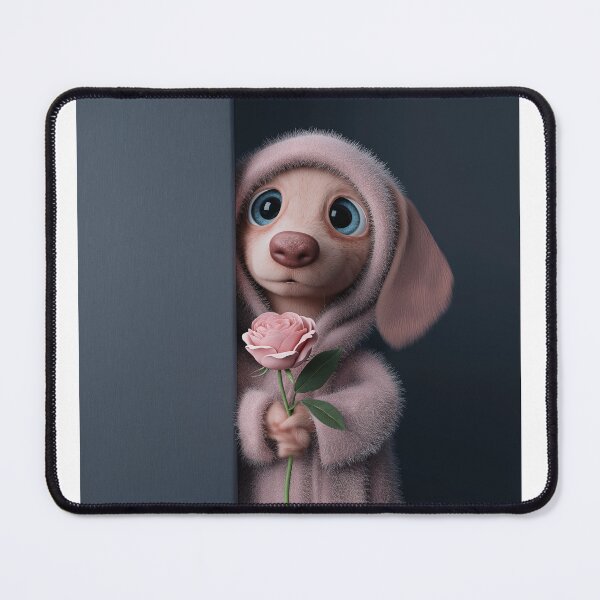 Item preview, Cute Puppy Holding a Rose – 3D Cartoon Character Illustration designed and sold by fadiabb87.