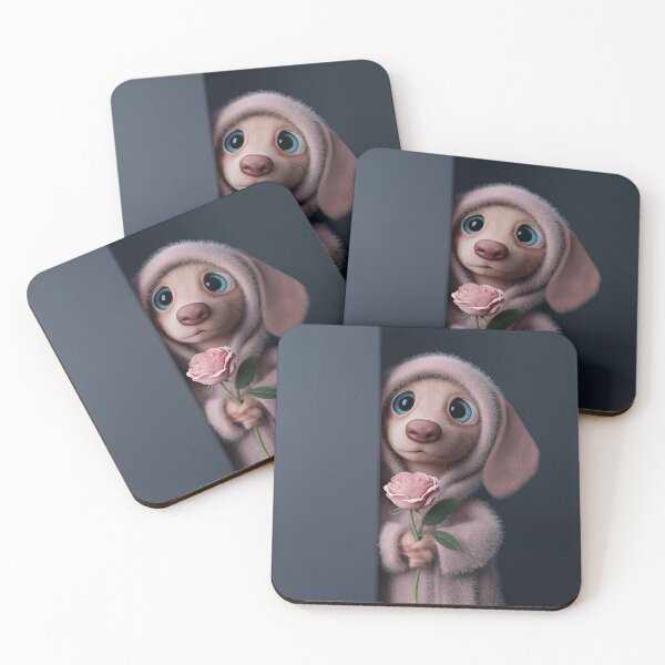 Item preview, Cute Puppy Holding a Rose – 3D Cartoon Character Illustration designed and sold by fadiabb87.