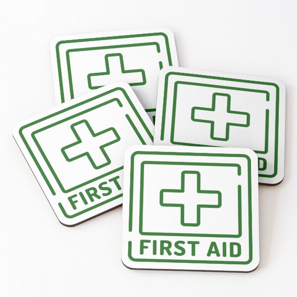 Item preview, First Aid Green Line Square Logo designed and sold by Abstract65.