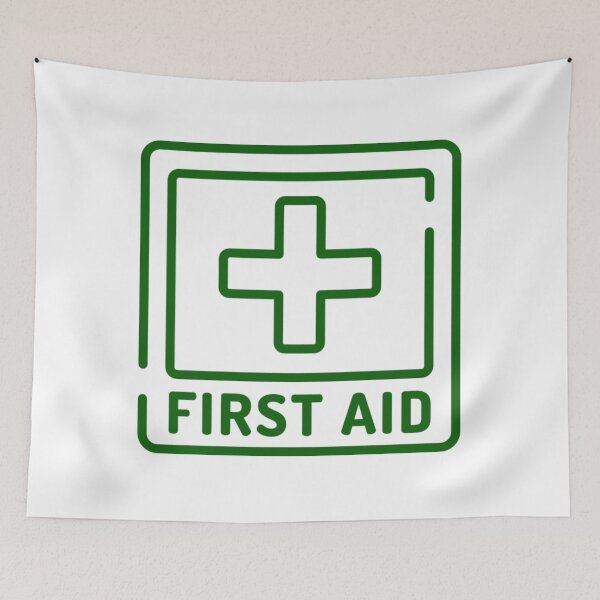 Item preview, First Aid Green Line Square Logo designed and sold by Abstract65.
