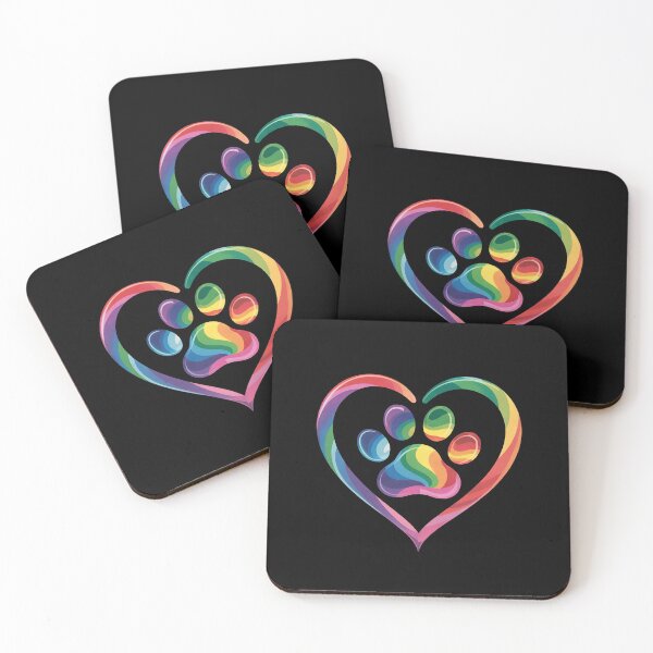 Item preview, Cute Tie Dye Dog Paw Love Heart Print Colorful Pet Dog Lover 3  designed and sold by VerseFarm.