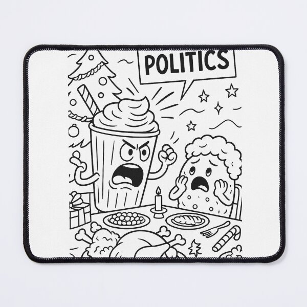 Item preview, Holiday Politics – Chaotic Christmas Dinner Cartoon designed and sold by ComedyInkFactor.