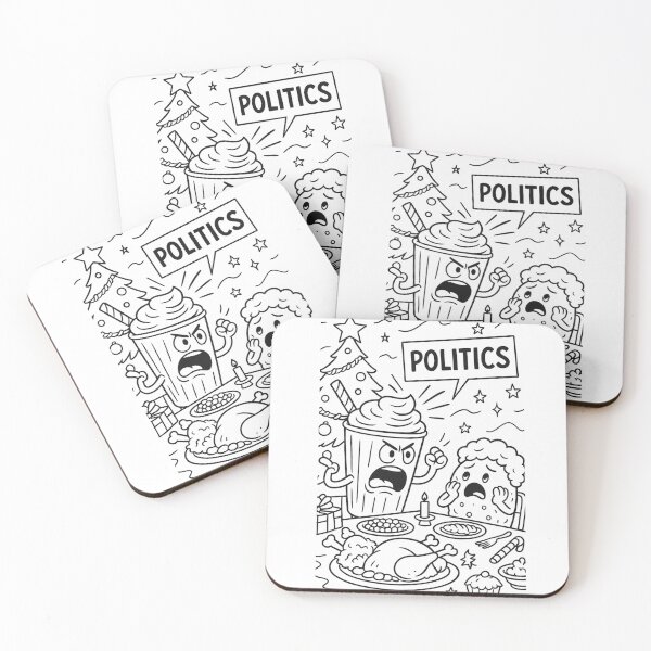 Item preview, Holiday Politics – Chaotic Christmas Dinner Cartoon designed and sold by ComedyInkFactor.