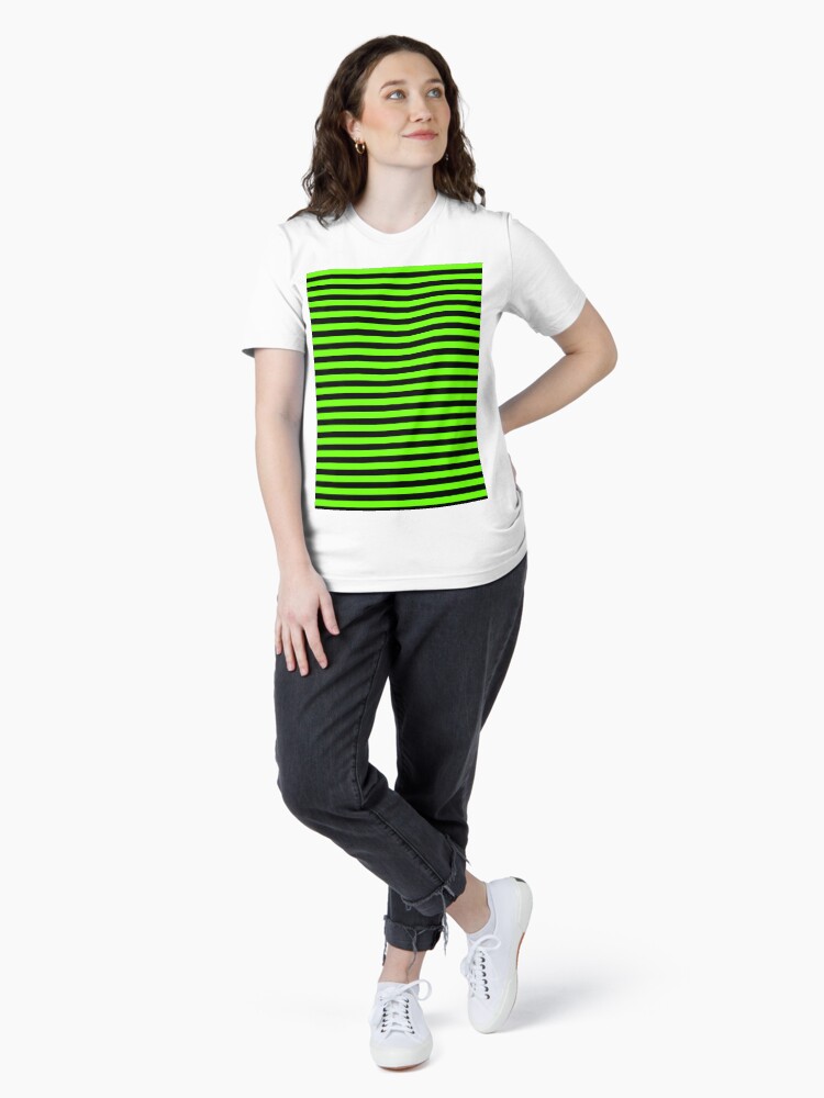 Bright Green and Black Horizontal Stripes