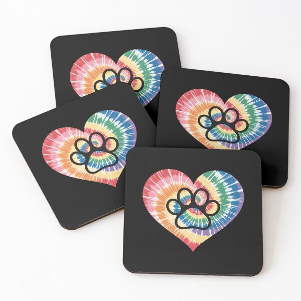 Item preview, Cute Tie Dye Dog Paw Love Heart Print Colorful Pet Dog Lover  designed and sold by VerseFarm.