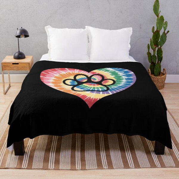 Item preview, Cute Tie Dye Dog Paw Love Heart Print Colorful Pet Dog Lover designed and sold by VerseFarm.