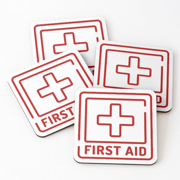 Item preview, First Aid Red Line Square Logo designed and sold by Abstract65.
