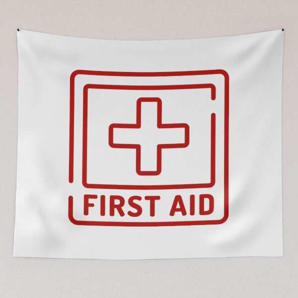 Item preview, First Aid Red Line Square Logo designed and sold by Abstract65.