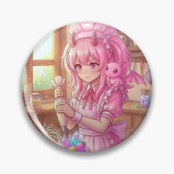 Item preview, Pink Dragon Maid: Magic Cake Baker designed and sold by DomeGeekArt.