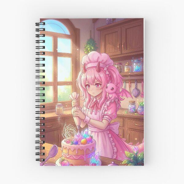 Item preview, Pink Dragon Maid: Magic Cake Baker designed and sold by DomeGeekArt.