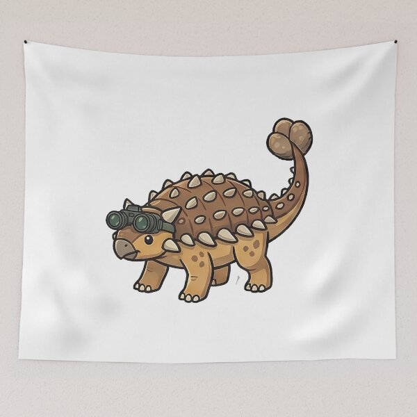 Item preview, Cute Ankylosaurus Dinosaur Wearing Binoculars Explorer designed and sold by k3rstman1.