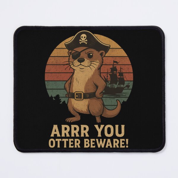 Item preview, Pirate Otter Funny Vintage Pun designed and sold by SidTastic .
