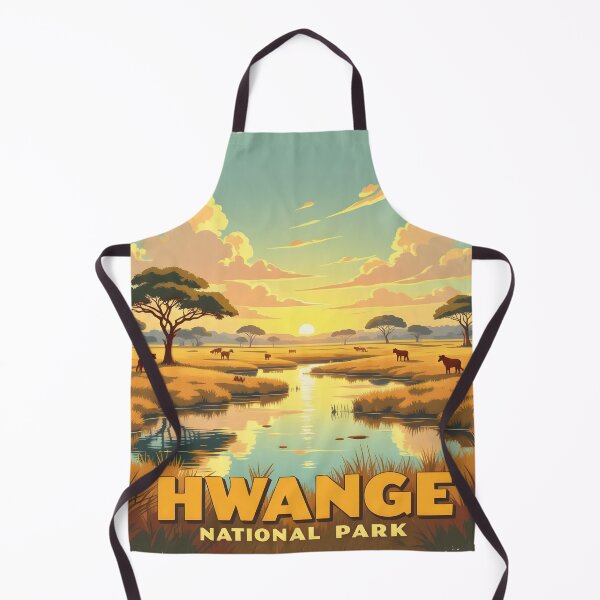 Item preview, Hwange National Park, Zimbabwe: Vintage-Style Painterly Travel Poster designed and sold by LSVart.