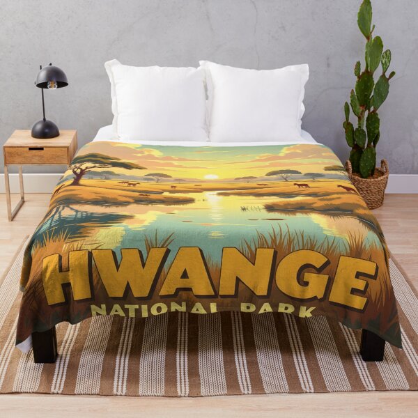 Item preview, Hwange National Park, Zimbabwe: Vintage-Style Painterly Travel Poster designed and sold by LSVart.