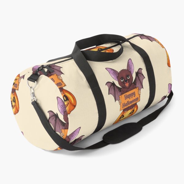 Item preview, Cute Halloween Bat Holding Sign on Jack O’Lantern designed and sold by Mariia Berezhna.