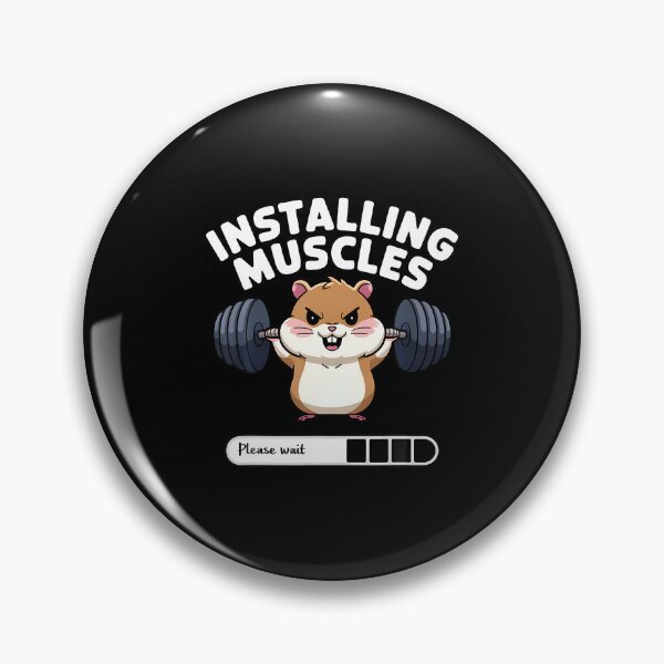 Item preview, Installing Muscles Please Wait Funny Hamster Weightlifting designed and sold by DanaKathe.