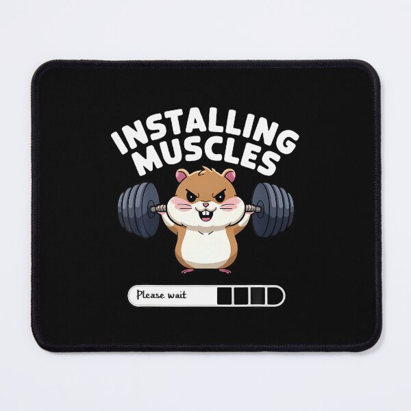 Item preview, Installing Muscles Please Wait Funny Hamster Weightlifting designed and sold by DanaKathe.